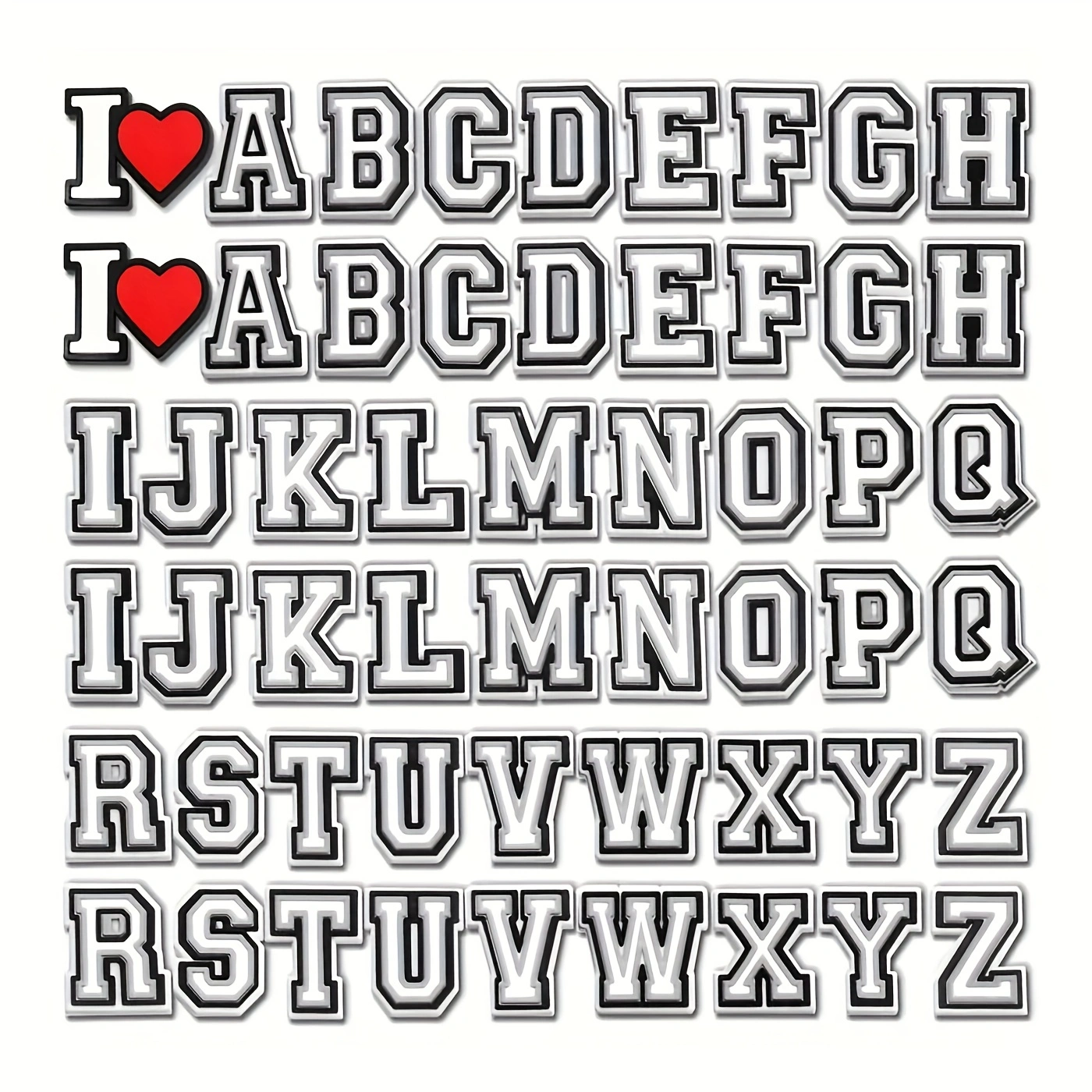Men Shoes Variety - 54Pcs Alphabet Shoe Charms - Shoe