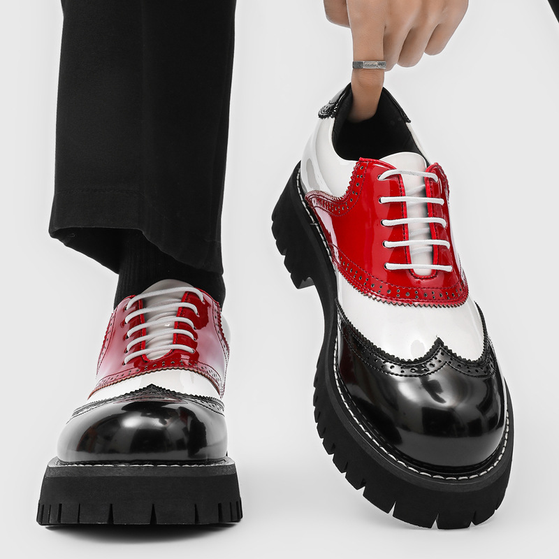 men's fashion hip hop rock pla - Oxford Brogue Leather reseña y precio