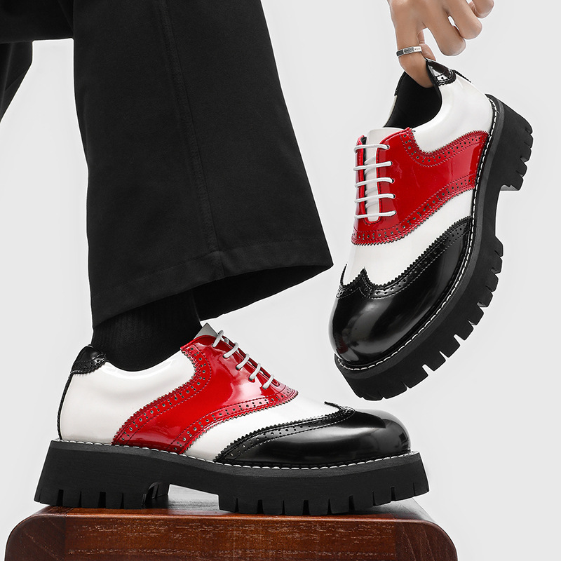men's fashion hip hop rock pla - Oxford Brogue Leather reseña y precio