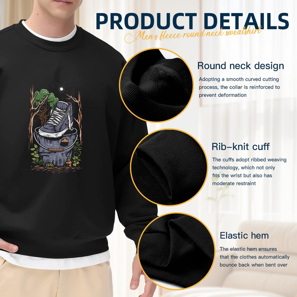 Men's Black Crew Neck Loose Sw - Men'S Shoes For Crews reseña y precio