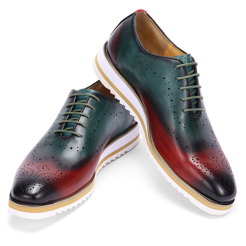 Luxury Men's Dress Shoes Genui - Oxford Brogue Leather reseña y precio