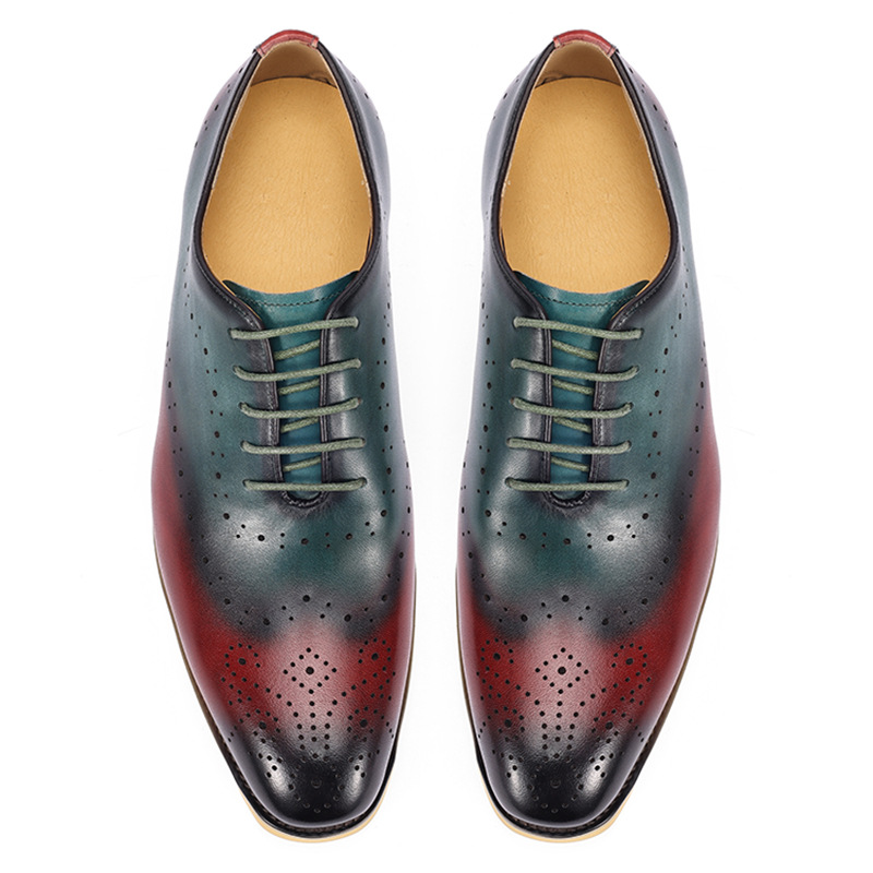 Luxury Men's Dress Shoes Genui - Oxford Brogue Leather reseña y precio