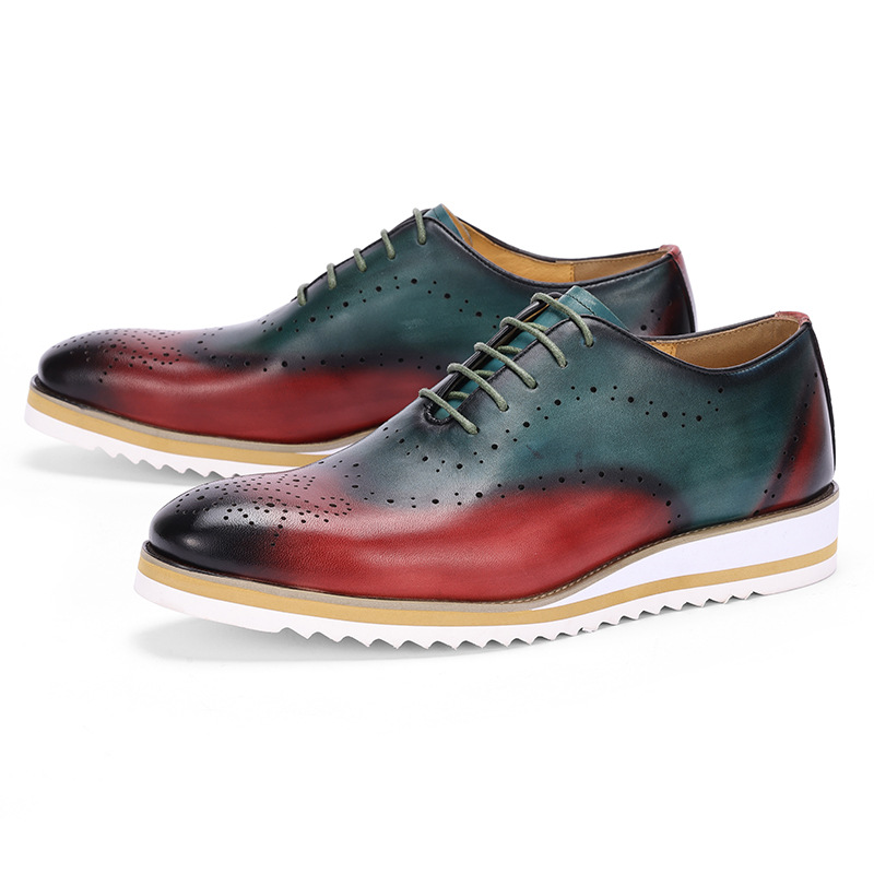 Luxury Men's Dress Shoes Genui - Oxford Brogue Leather reseña y precio