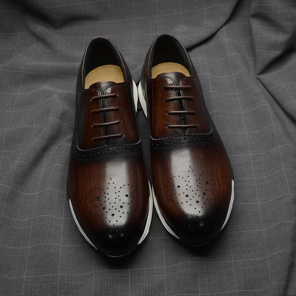10 Colors Handmade Genuine Lea - Oxford Brogue Leather reseña y precio