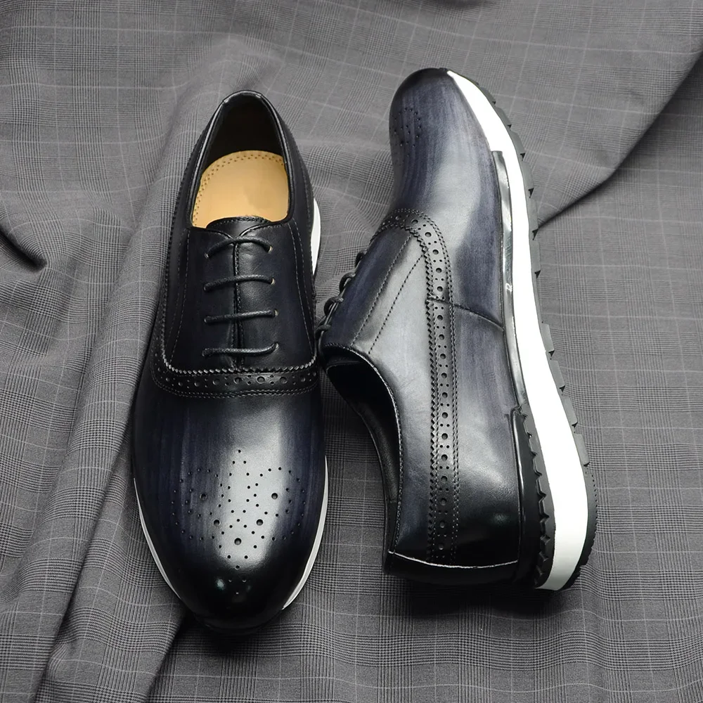 10 Colors Handmade Genuine Lea - Oxford Brogue Leather reseña y precio