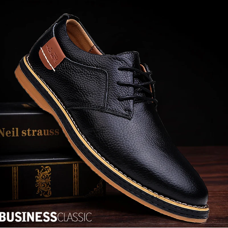 Genuine Leather Men Dress Shoe - Oxford Brogue Leather reseña y precio