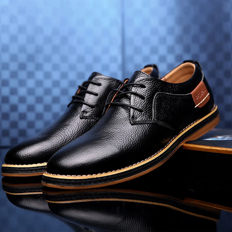 Genuine Leather Men Dress Shoe - Oxford Brogue Leather reseña y precio