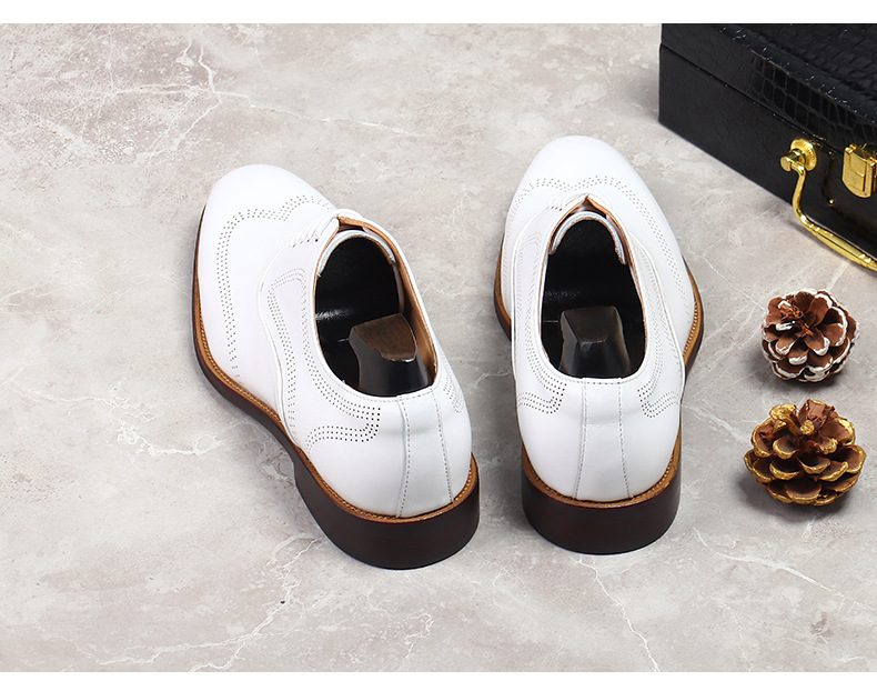 White Concise Wear-Resistant G - Oxford Brogue Leather reseña y precio