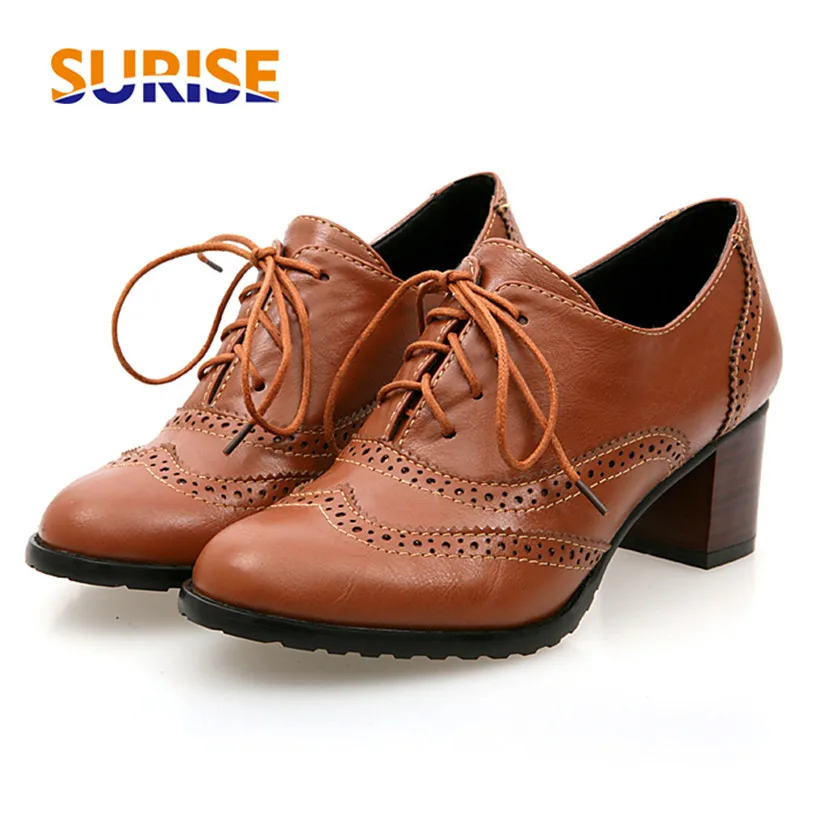 British Women Oxfords High Blo - Oxford Brogue Leather reseña y precio