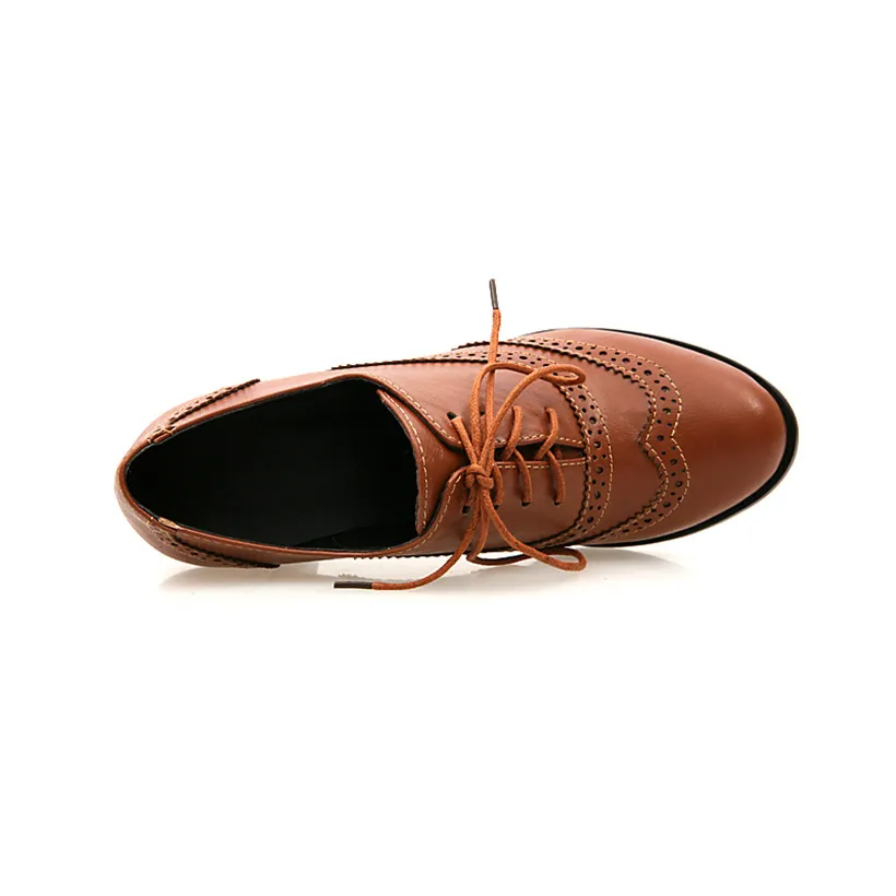 British Women Oxfords High Blo - Oxford Brogue Leather reseña y precio