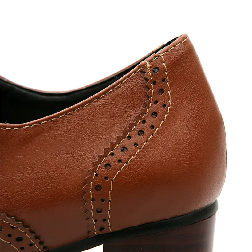 British Women Oxfords High Blo - Oxford Brogue Leather reseña y precio