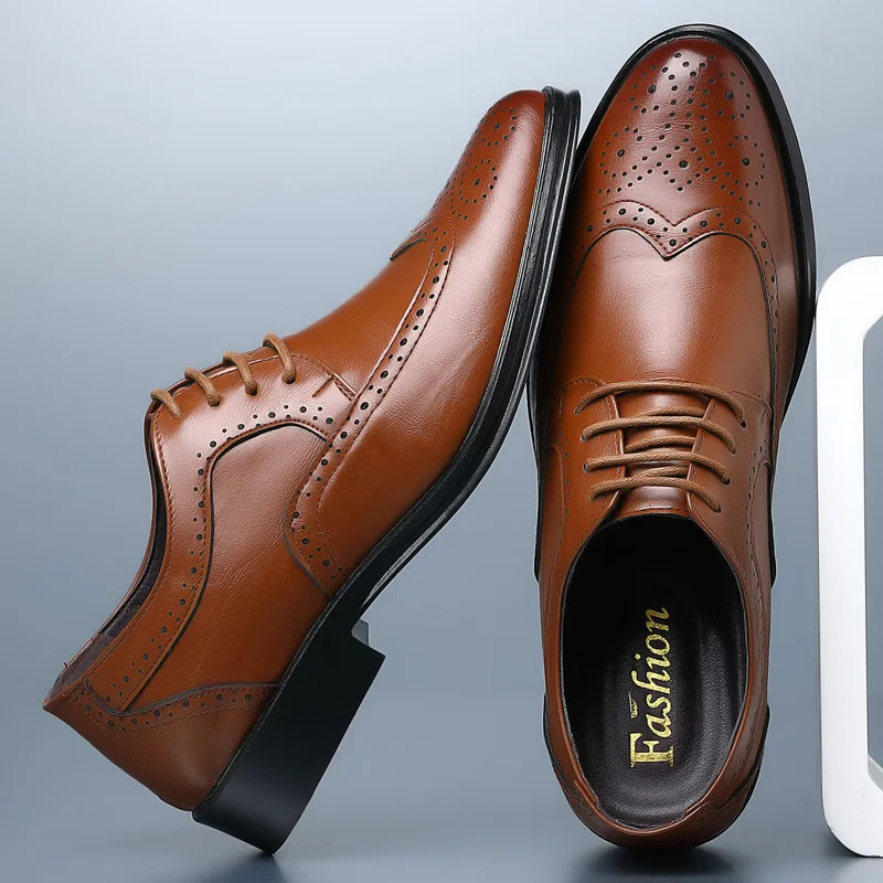 Oxford Shoes Genuine Calfskin  - Oxford Brogue Leather reseña y precio