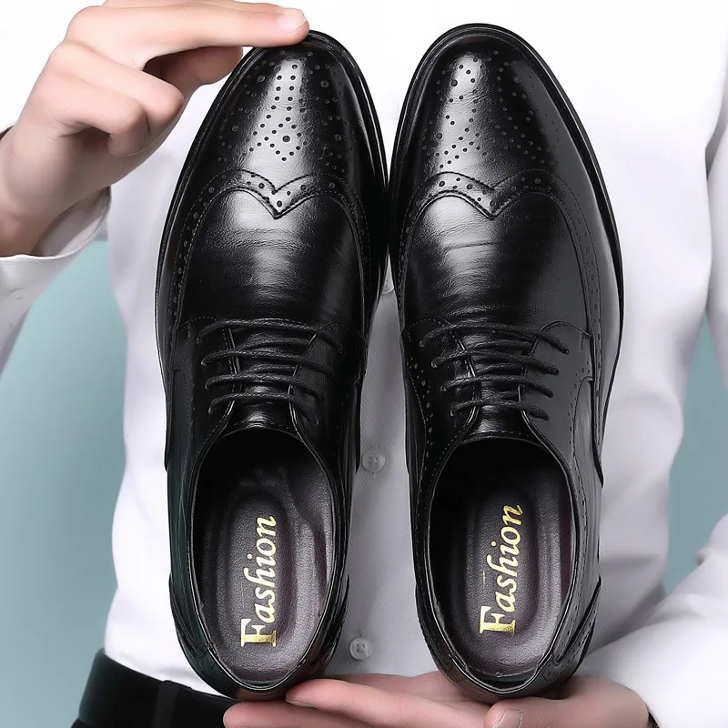 Oxford Shoes Genuine Calfskin  - Oxford Brogue Leather reseña y precio