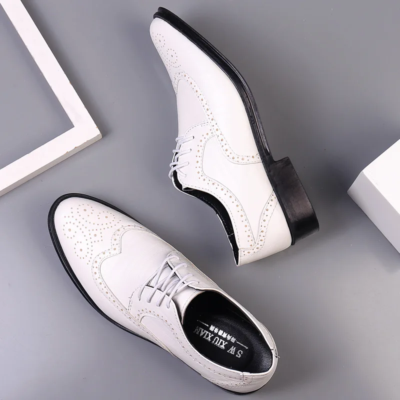 Oxford Shoes Genuine Calfskin  - Oxford Brogue Leather reseña y precio