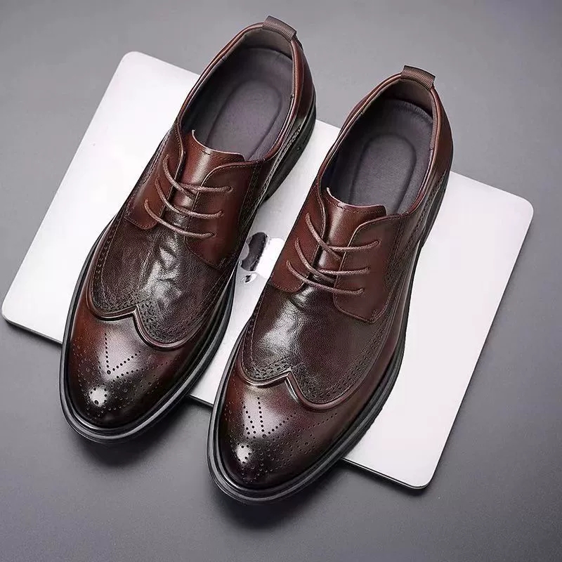 Mens Oxford Shoes Genuine Cow  - Oxford Brogue Leather reseña y precio