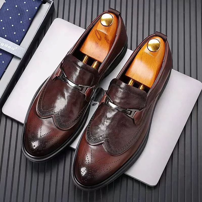 Mens Oxford Shoes Genuine Cow  - Oxford Brogue Leather reseña y precio