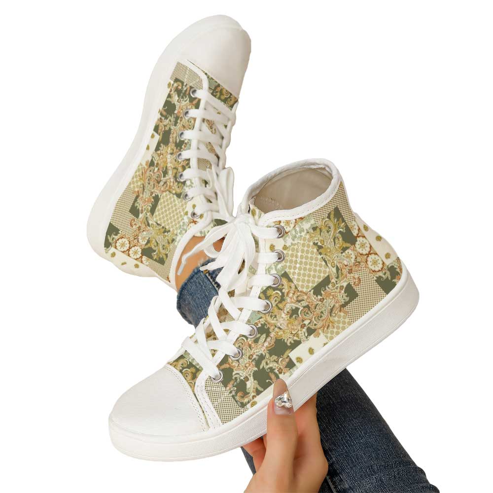 Women's Vintage Baroque Patchw - Canvas Sneaker High reseña y precio