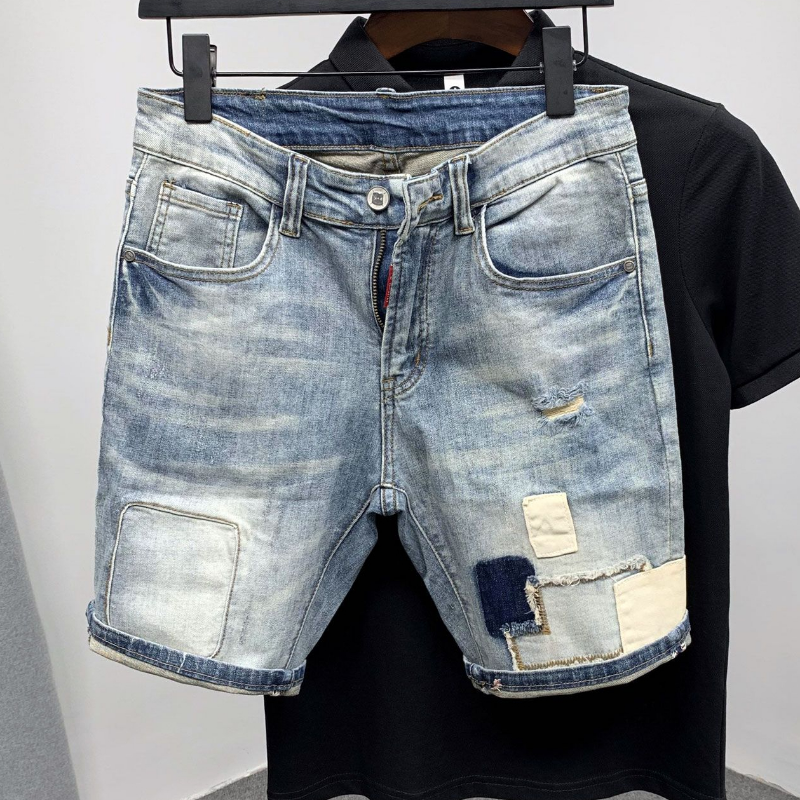 Straight Male Denim Shorts Rip - Men'S Shoes For Jeans reseña y precio