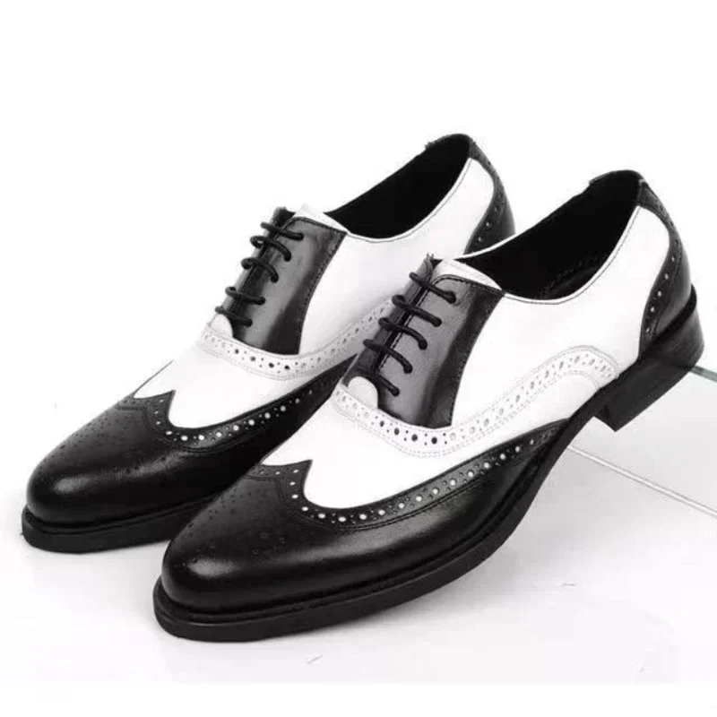 Mixed Colors Mens Dress Shoes  - Oxford Brogue Leather reseña y precio