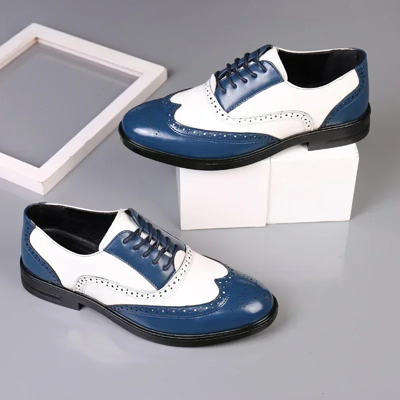 Mixed Colors Mens Dress Shoes  - Oxford Brogue Leather reseña y precio