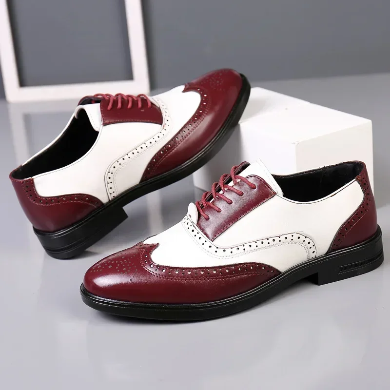 Mixed Colors Mens Dress Shoes  - Oxford Brogue Leather reseña y precio