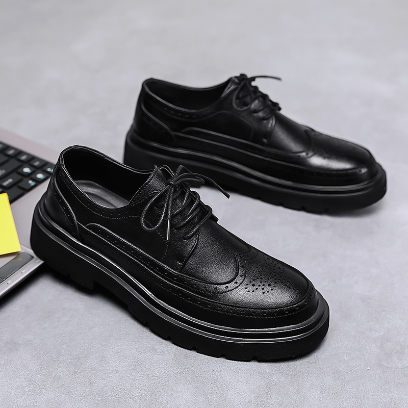 Men's Black Brogue Dress Shoes - Oxford Brogue Leather reseña y precio