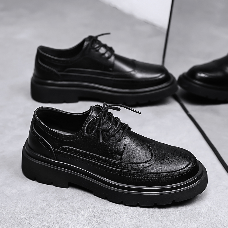 Men's Black Brogue Dress Shoes - Oxford Brogue Leather reseña y precio