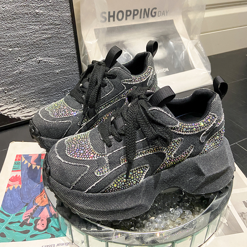 7CM Women Silver Crystal Casua - Canvas Sneaker High reseña y precio