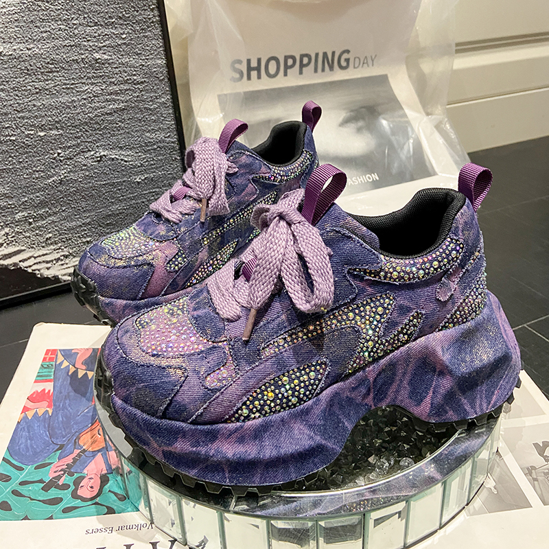 7CM Women Silver Crystal Casua - Canvas Sneaker High reseña y precio