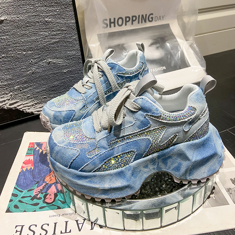 7CM Women Silver Crystal Casua - Canvas Sneaker High reseña y precio