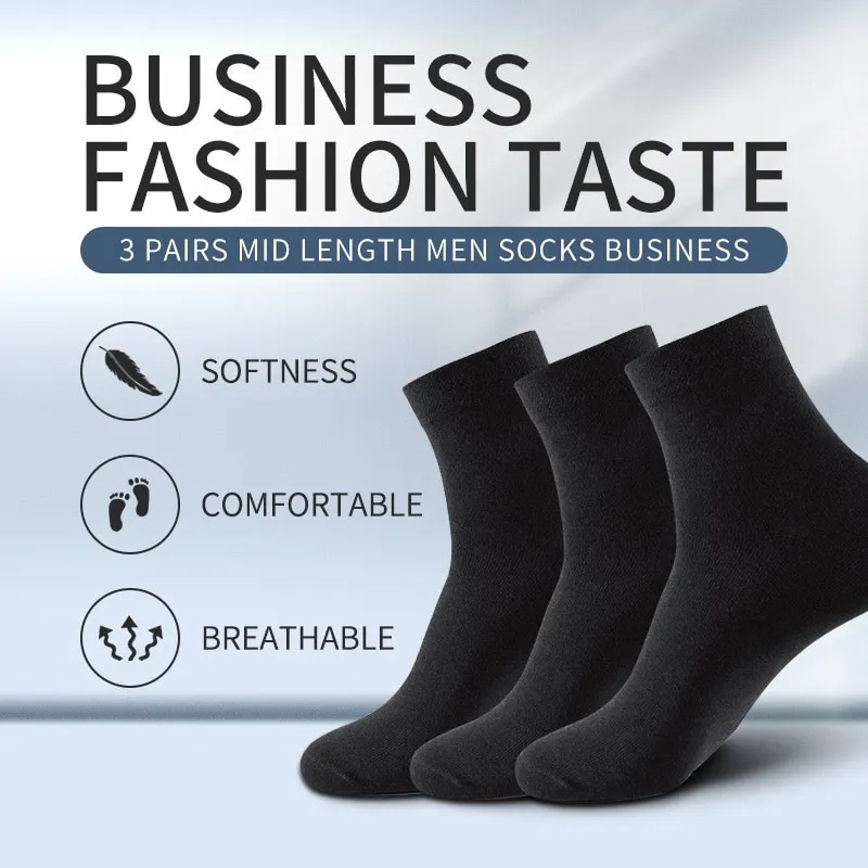 3 Pairs Black Men Socks Cotton - Men'S Shoes For Crews reseña y precio