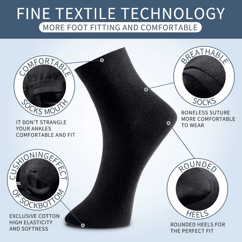 3 Pairs Black Men Socks Cotton - Men'S Shoes For Crews reseña y precio