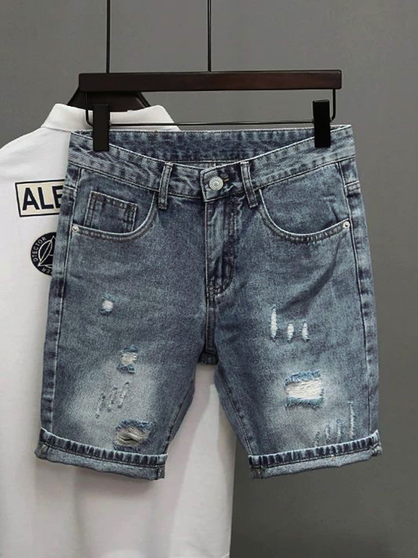 Light Blue Denim Shorts Men's  - Men'S Shoes For Jeans reseña y precio