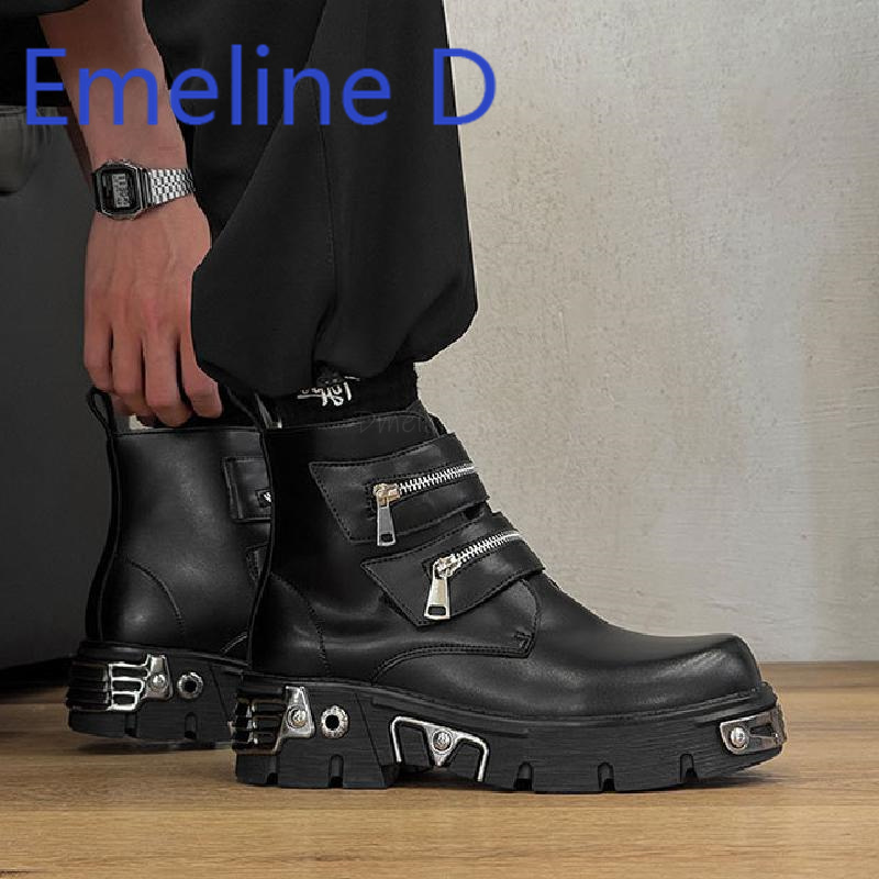 Dark Punk High Top Shoes Fashi - Men'S Shoes To Increase Height reseña y precio