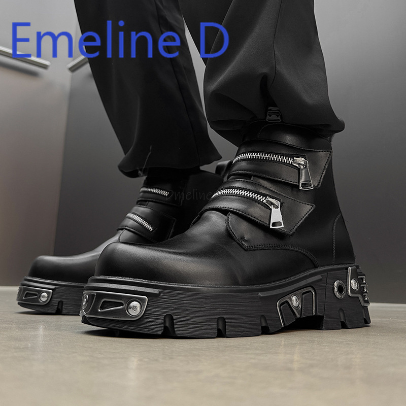 Dark Punk High Top Shoes Fashi - Men'S Shoes To Increase Height reseña y precio
