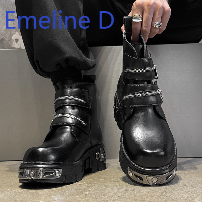 Dark Punk High Top Shoes Fashi - Men'S Shoes To Increase Height reseña y precio