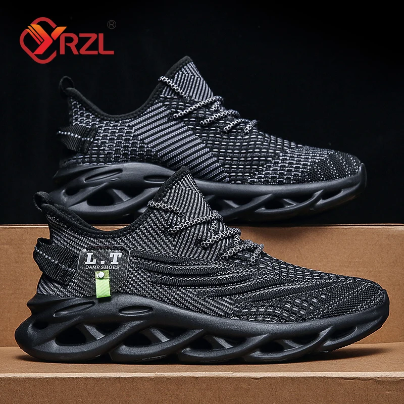 YRZL Men Sports Running Black  - Men Shoes Sale reseña y precio