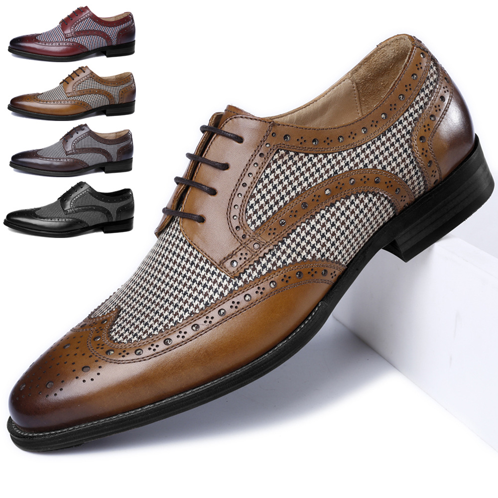 New Oxford Business Men Shoes  - Oxford Brogue Leather reseña y precio