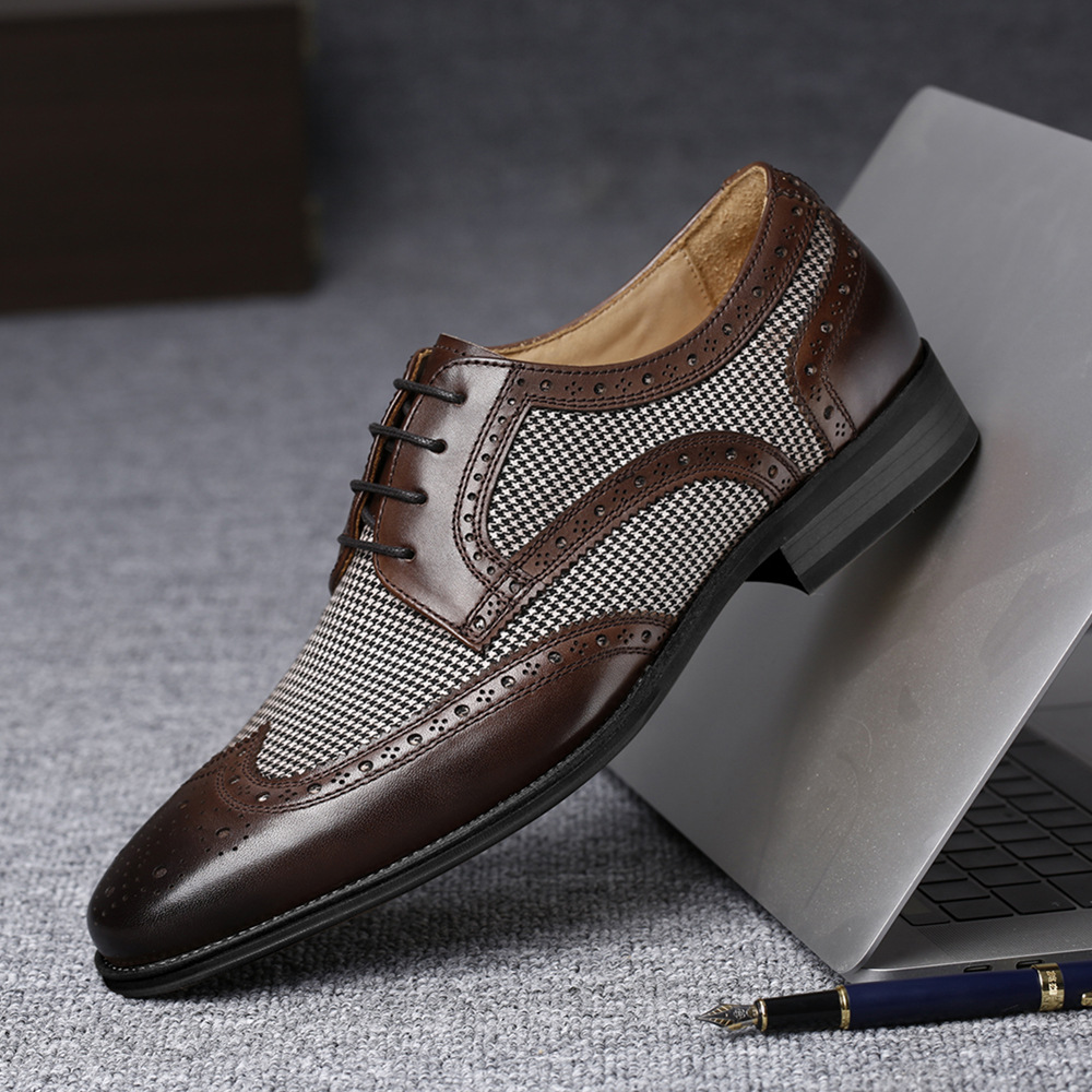 New Oxford Business Men Shoes  - Oxford Brogue Leather reseña y precio